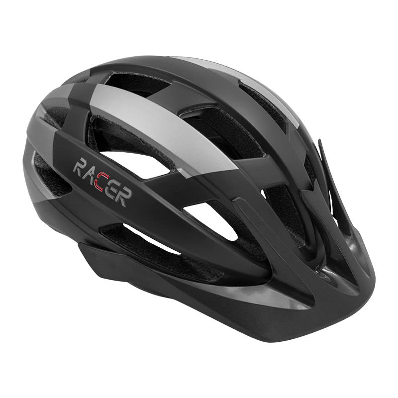 Kask RACER Czarny/Szary - Rozmiary M/L