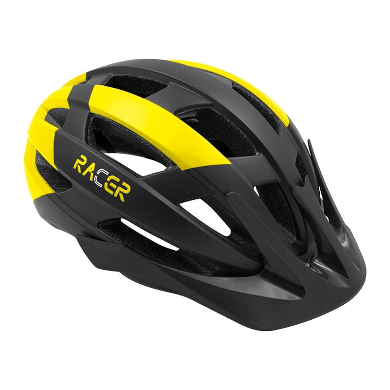 Kask RACER Czarny/Żółty - Rozmiary M/L