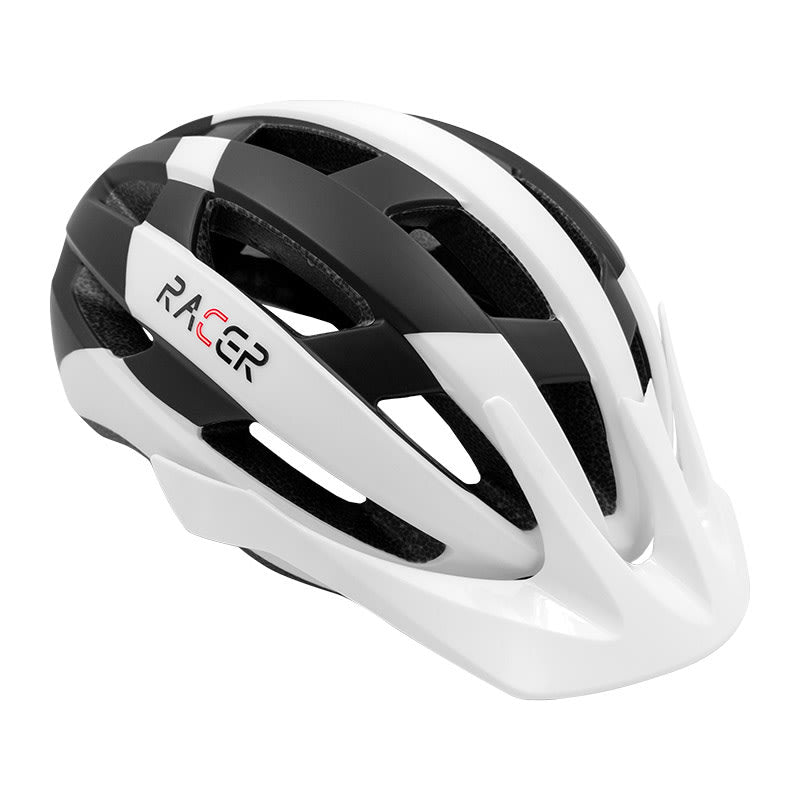 Kask RACER Biały/Czarny - Rozmiary M/L