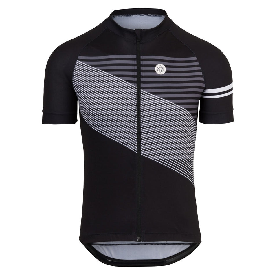 Striped Sport Jersey Men Black - Short Sleeves