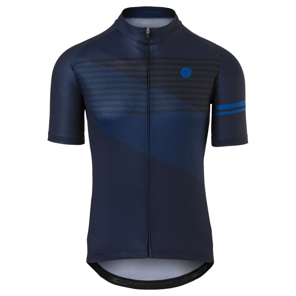 Striped Sport Jersey Men Deep Blue - Short Sleeves