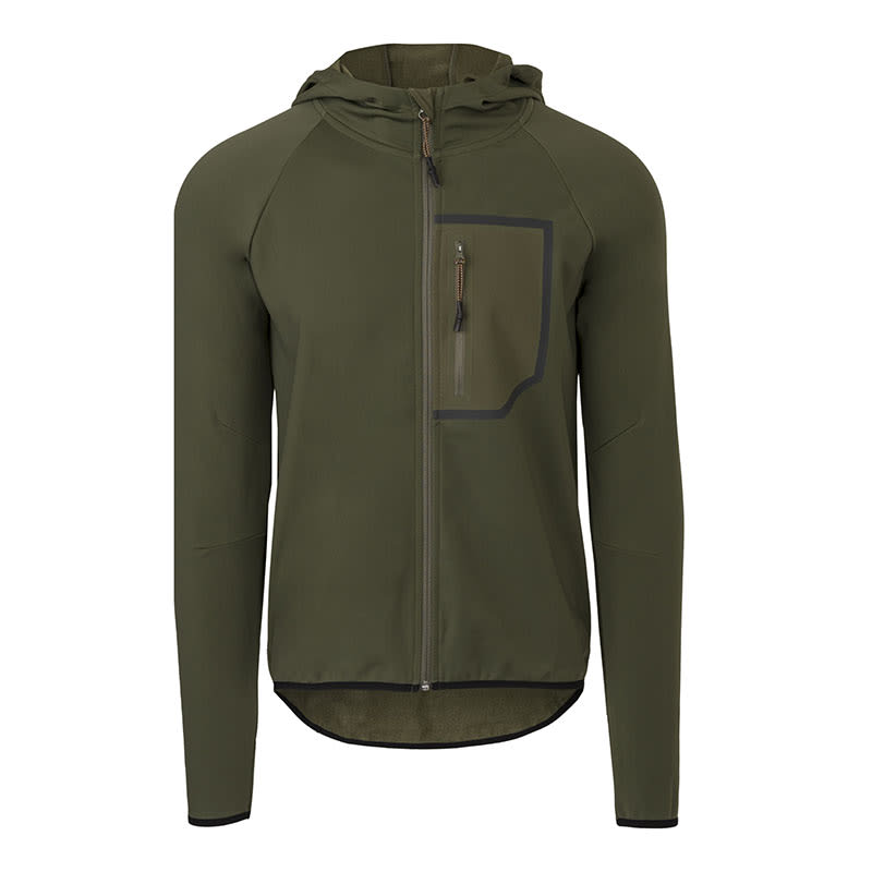 VENTURE DWR Tech Hoodie Jacket Unisex Military Green with Hood