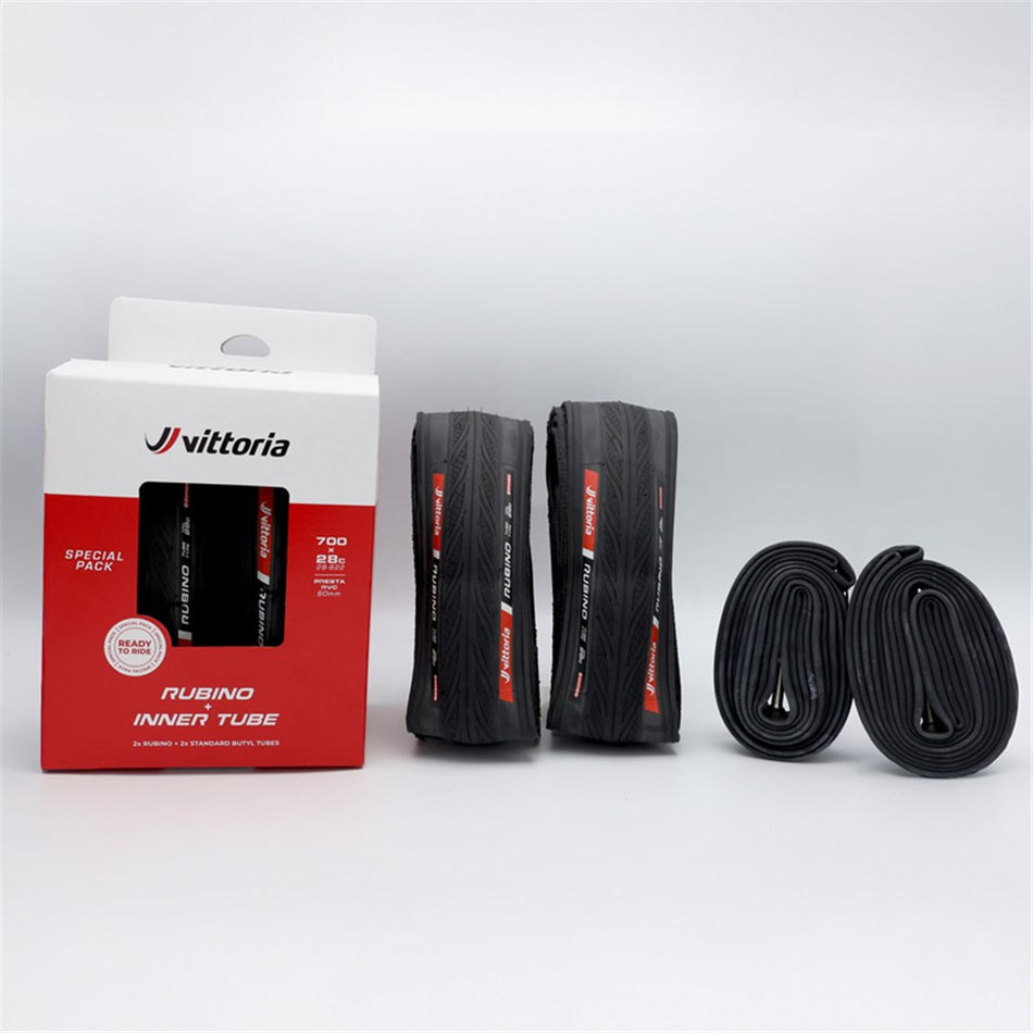 Pack of 2 Vittoria Rubino Graphene 2.0 Tires + 2 Inner Tubes