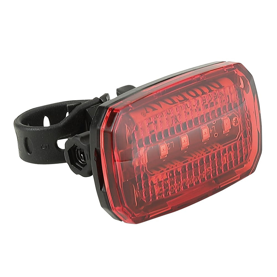 Battery Rear Light SQUARED 5 Red LEDs and 3 Functions