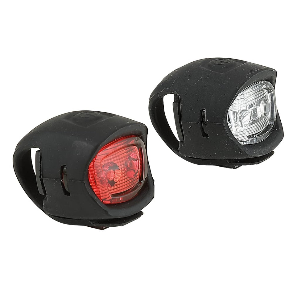 Front+Rear Lights (KIT) TWINS Black with 2 Superbright LEDs