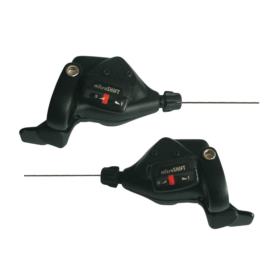 MTB 3x9V Indexed Shift Controls in Black Aluminum (Pair)