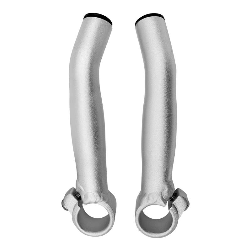 Końcówki kierownicy z aluminium, srebrne (para)