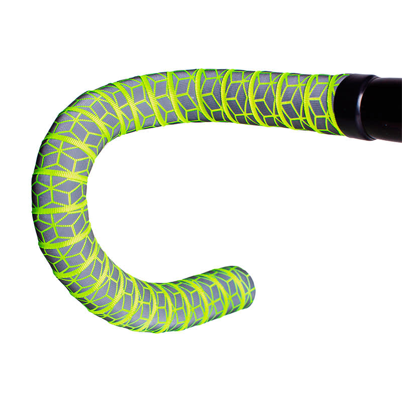 Owijka na kierownicę WOVEN&RIBBON 2300x25mm odblaskowa Refcube Neon Green