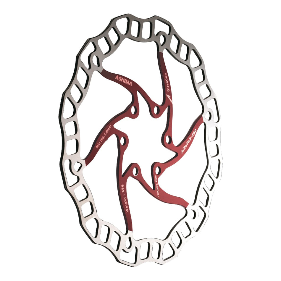 ARO-08 ULTRALIGHT Brake Disc 180mm x 112g Red - 6-Bolt Mount