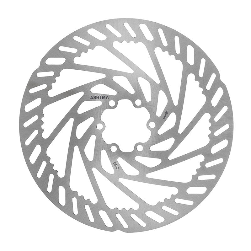 ARO-27 Brake Disc 180mm x 2mm for E-Bike Silver - 6-Bolt Mount