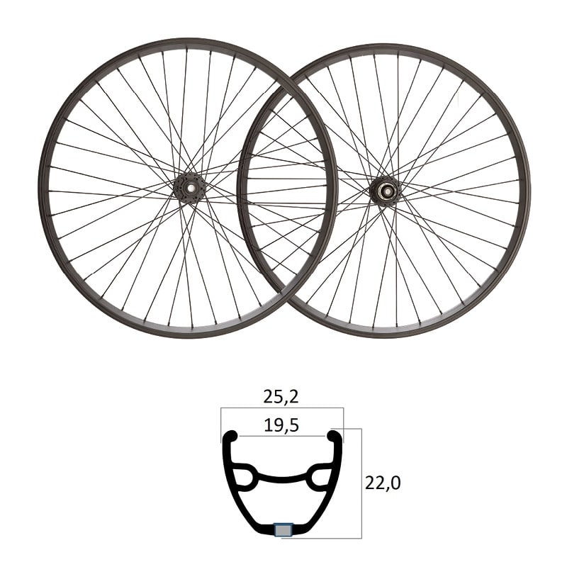 Koła 700x19,5 (szer. wew. 25,2mm) GRAVEL TLR Shimano 9/10/11V (Para)