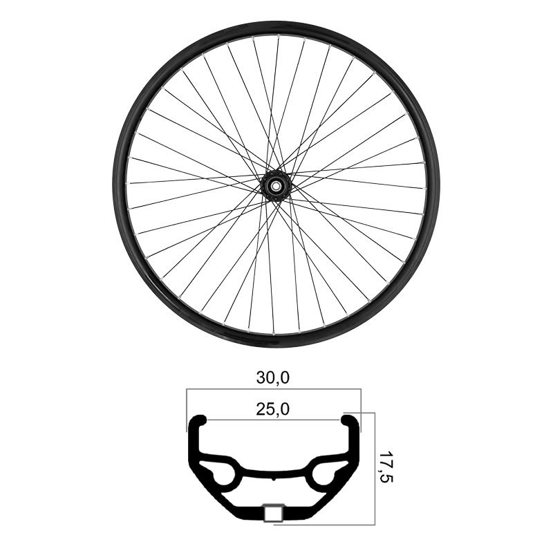 Tylnie koło 27,5"x25mm MTB Tubeless Ready Shimano 10/11/12V Tarczowe