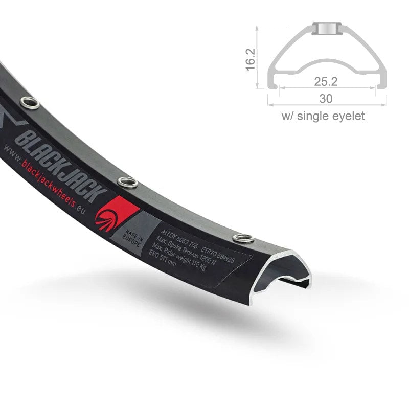 Obręcz 27,5" READY MTB Tubeless Kanał: 25mm Czarna - 32 otwory