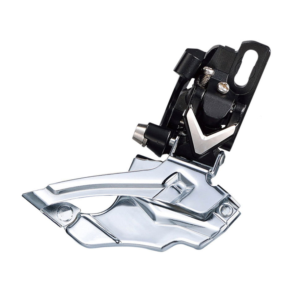 Przerzutka MTB 2x10V z aluminium z mocowaniem bezpośrednim czarno-srebrna
