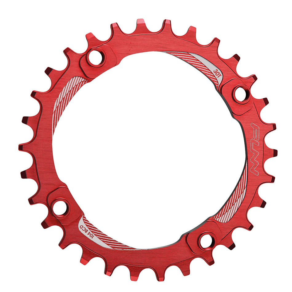 SOLO 104 Chainring 30 Teeth in 7075 CNC Aluminum Red - BCD 104mm