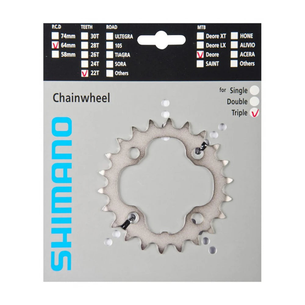 SHIMANO - Corona M530/510 MTB DEORE 3x9V x 22 Denti - BCD 104mm
