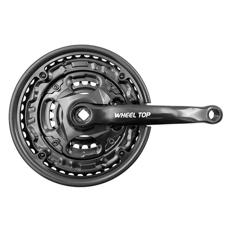 MTB 9-Speed 24/34/42-Tooth Crankset x Steel Crank Arm: 170mm Black