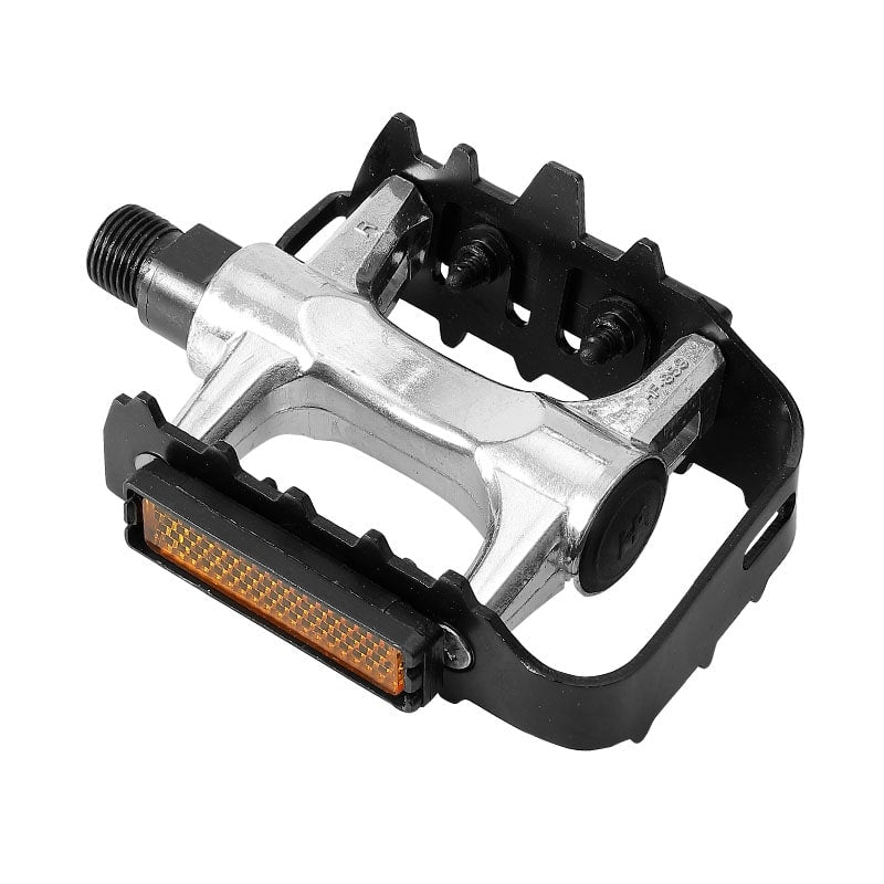 MTB Aluminum/Steel Pedals Black/Silver - Ball Bearing Spindle (OEM)