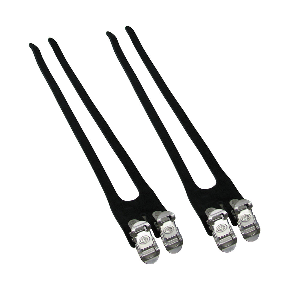 EMM152 Double Straps Black Track-Style Leather (Pair)