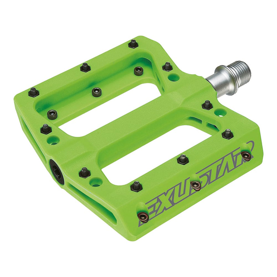 E-PB71 MTB Pedals in Green Thermoplastic - FLAT Mount 110x105mm