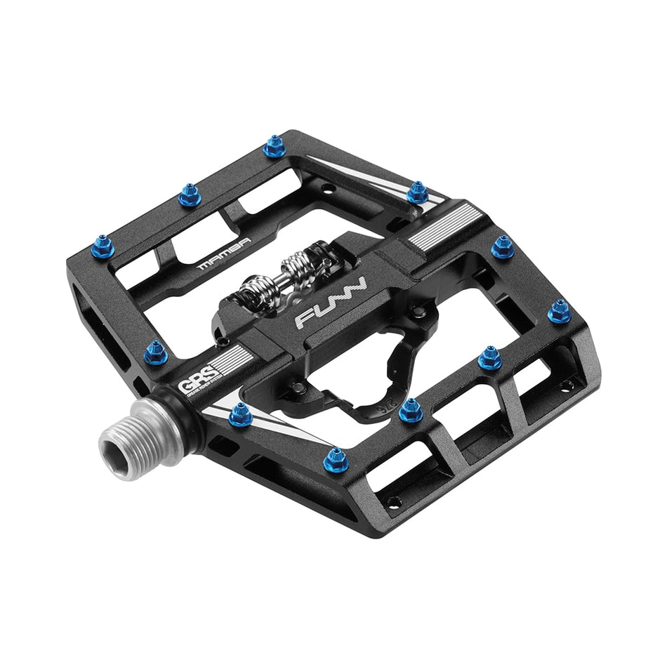 MAMBA Pedals in Black/Blue Aluminum - SPD/FLAT Dual 101x102x13.5mm