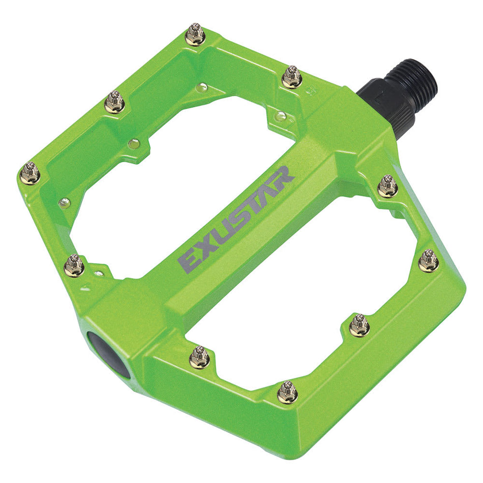 E-PB531 BMX/FREESTYLE Pedals in Green Aluminum - FLAT 105x108mm