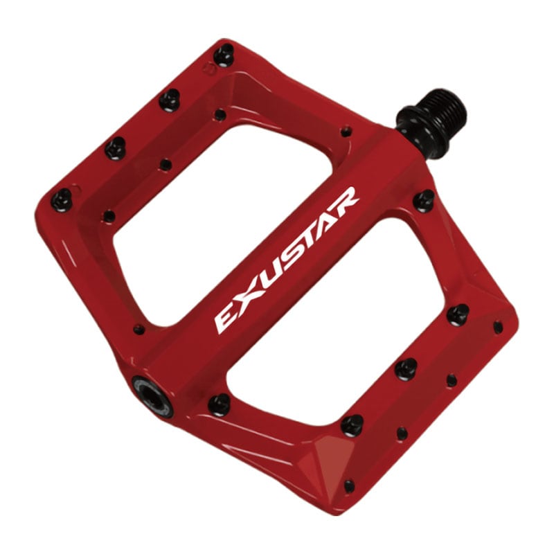 E-PB571 MTB Pedals in Red Aluminum - FLAT Mount 117x116mm