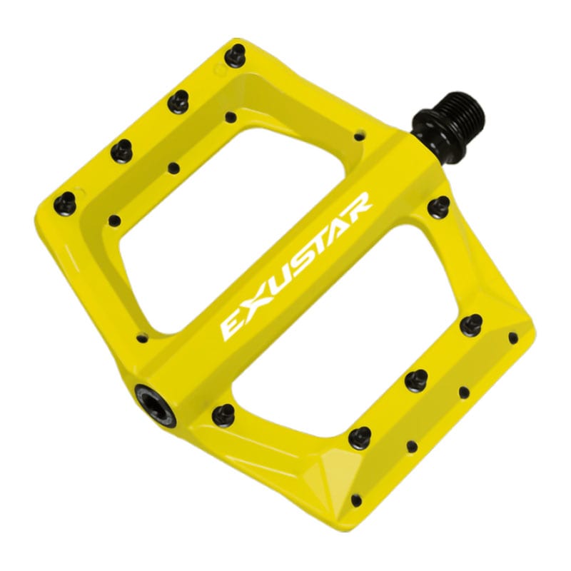 E-PB571 MTB Pedals in Yellow Aluminum - FLAT Mount 117x116mm
