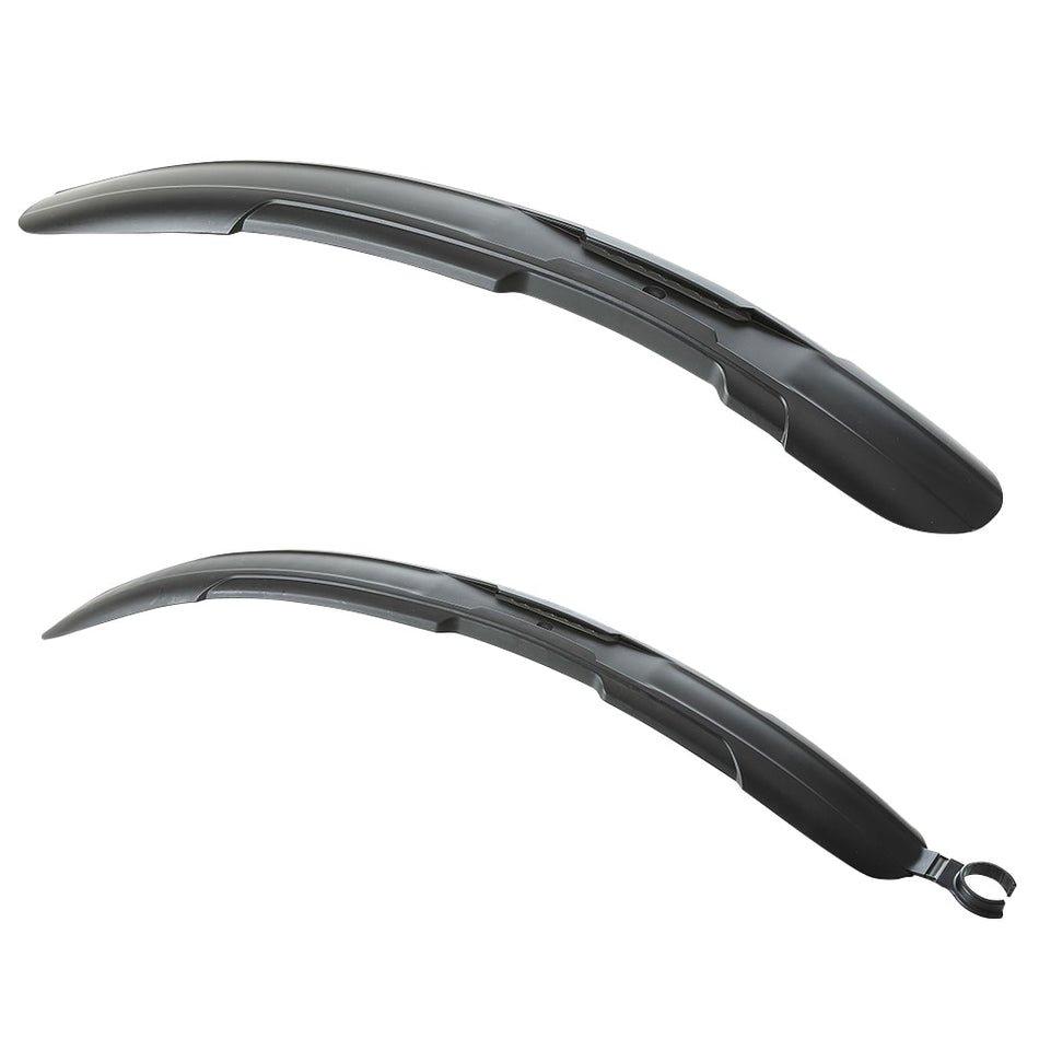 26/28" MTB Front+Rear Plastic Fender Black (Pair)