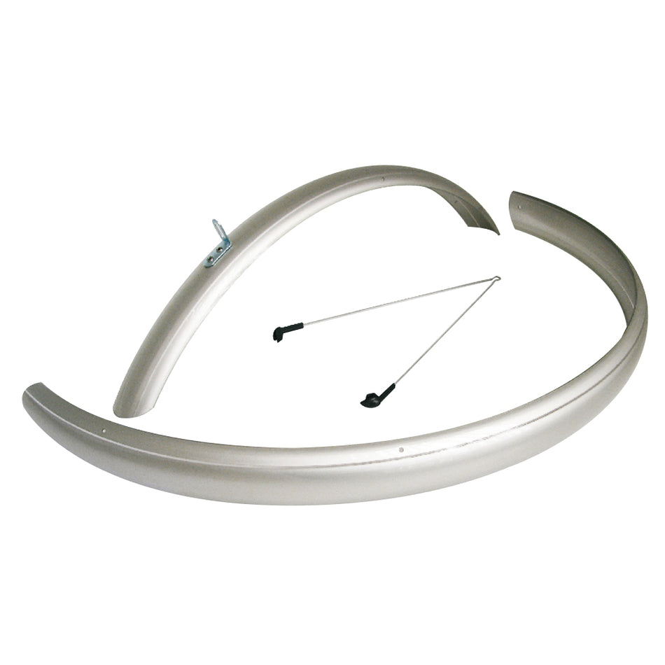 28" x 48mm CTB Fender in Silver Polycarbonate (Pair)