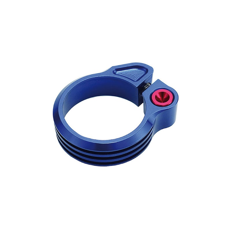 Obejma podsiodłowa 31,8mm anodowana z aluminium niebieska