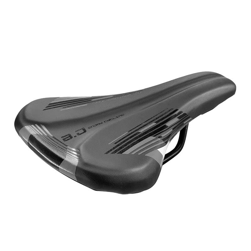 Siodło B.J. Junior 20/24" 235x145mm czarne z zaciskiem - 255g