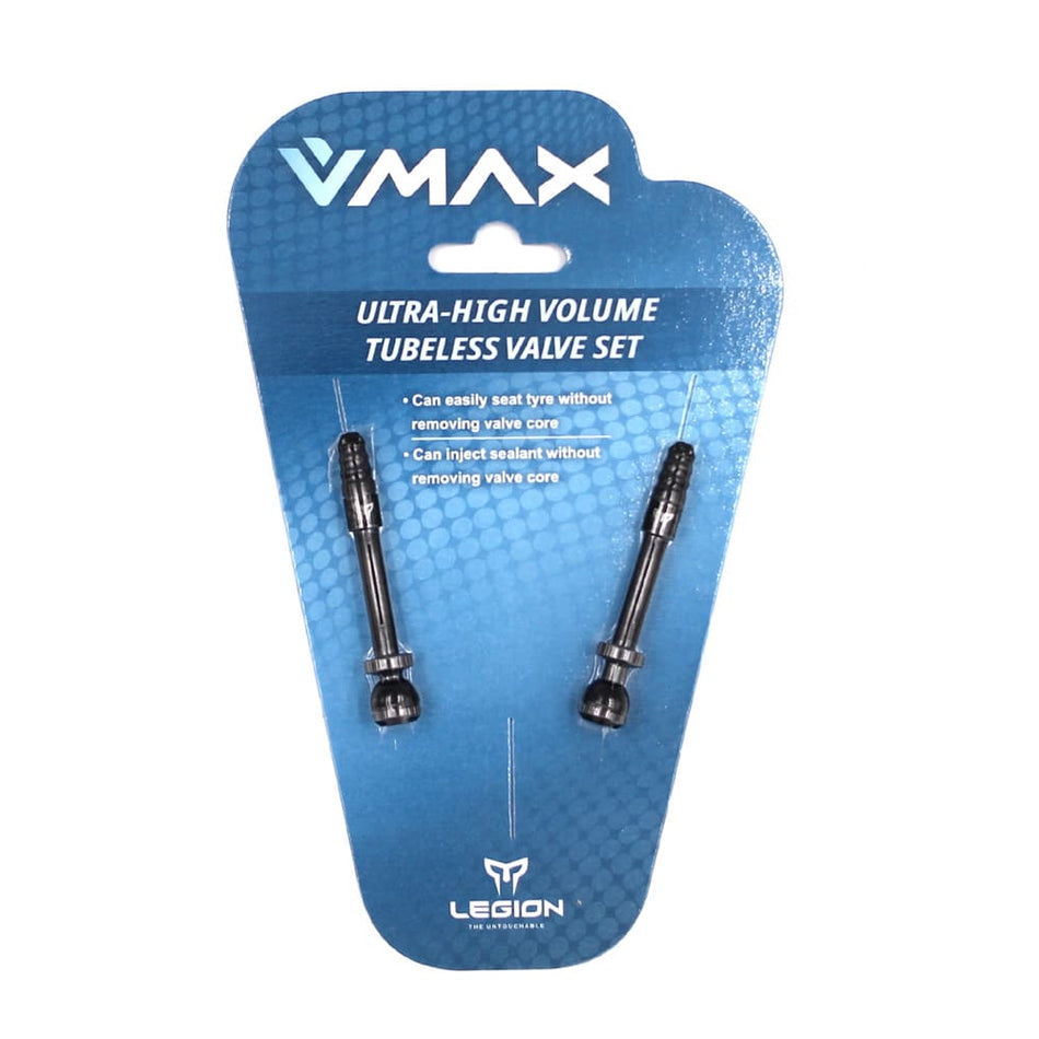 Zawór bezdętkowy V-MAX Długość: 57,5mm z aluminium czarny (2 sztuki)