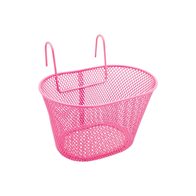 Junior Bike Basket 24x15x14cm in Pink Steel