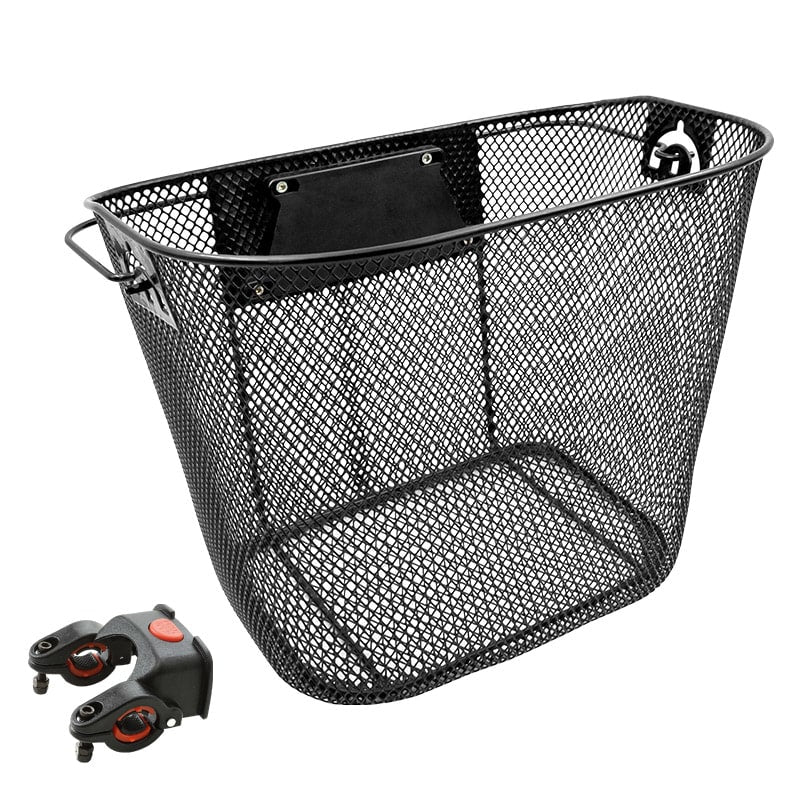 Front Basket 25.5x26x33cm Quick Release Fine Mesh Black