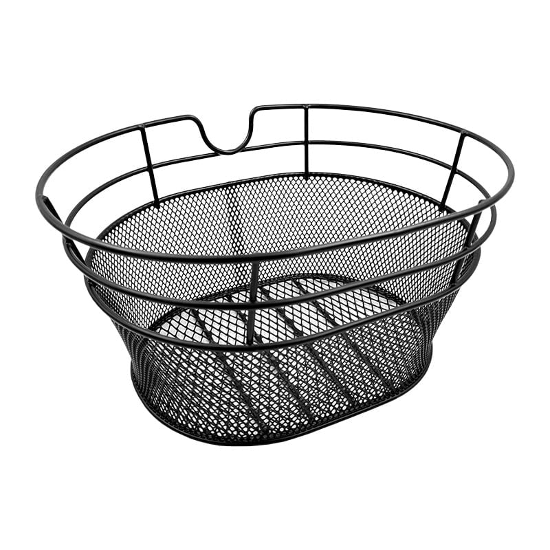 Oval Front Basket 28.5x19.5x39cm in Varied Mesh Steel Black