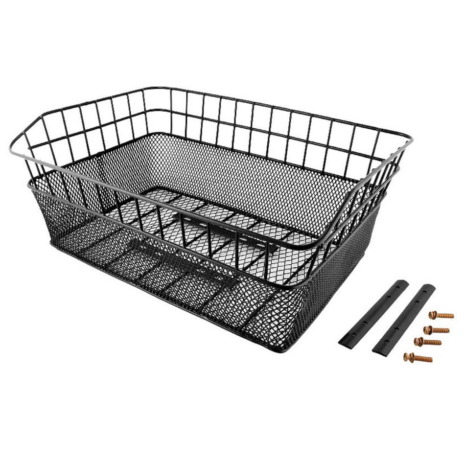 MAXI Rear Basket 45x30x18cm Rectangular in Steel Black