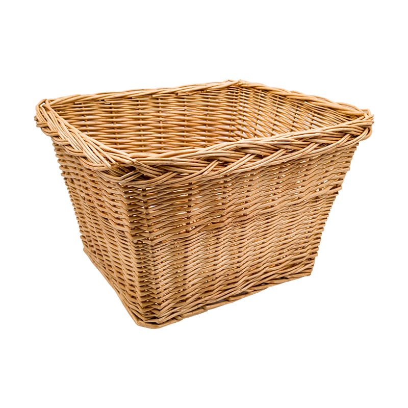 Rectangular Front Basket 35x20x20cm in Natural Beige Wicker