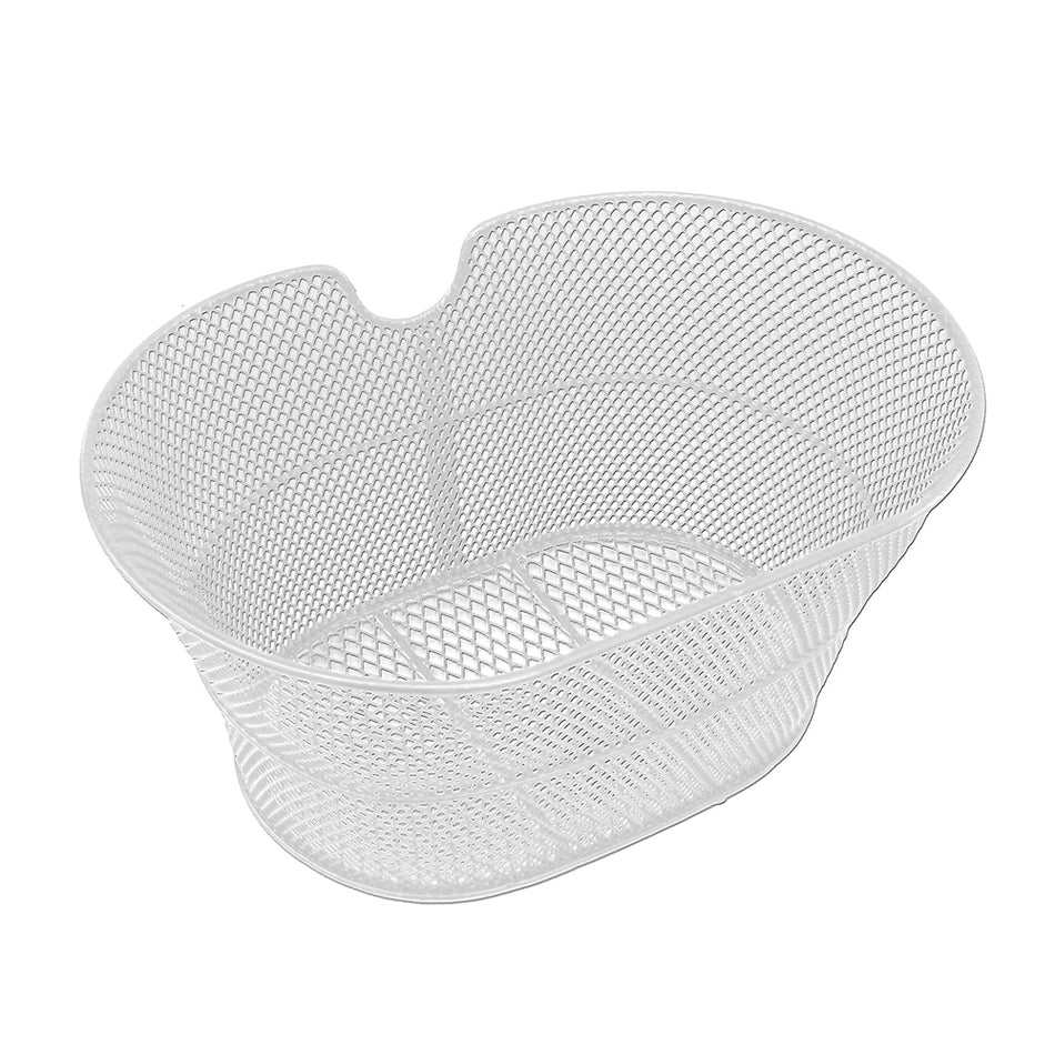 Oval Front Basket 30x18x39cm in Steel without Hooks White