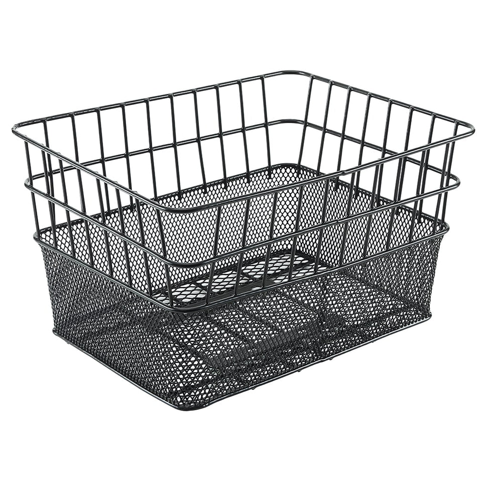 Rectangular Front Basket 40x30x22cm in Differentiated Mesh Black