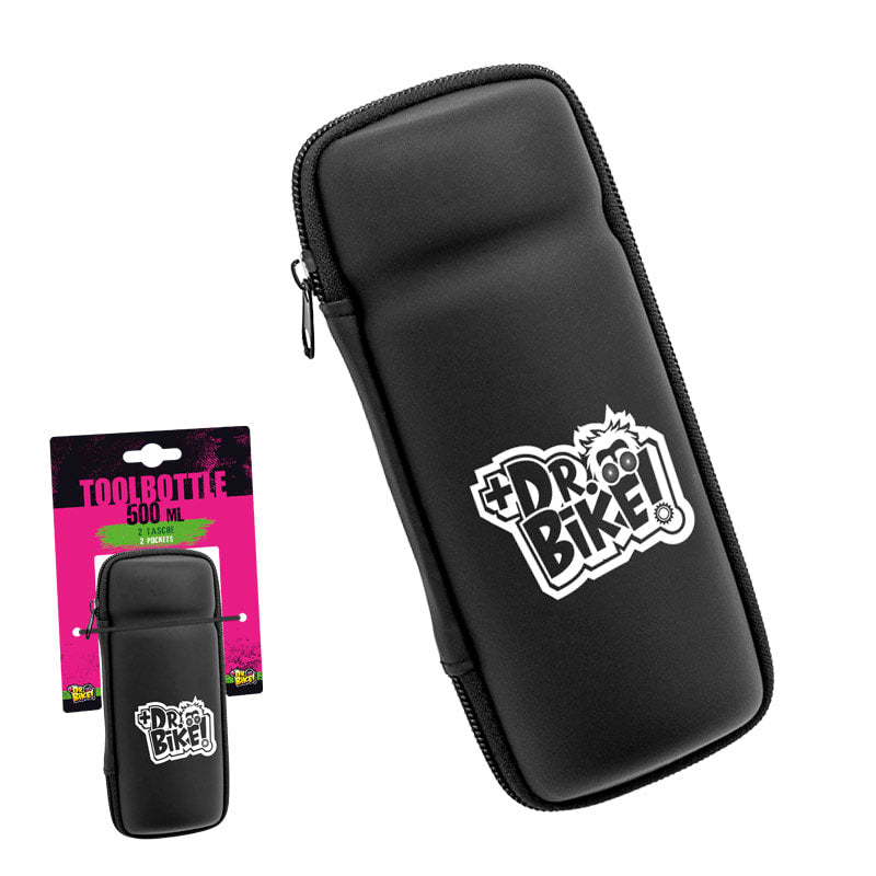 DR.BIKE torba na bidon 500ml miękka z bocznym zamkiem czarna (sprzedawana pusta)