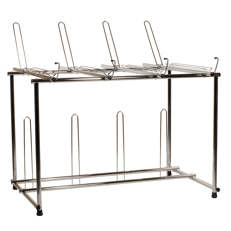 Ekspozytor rowerowy wielokrotny 180x168x120cm 8 rowerów na 2 poziomach Srebrny