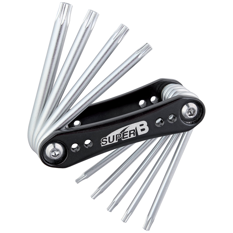 9 TorX Foldable Wrench Multitool Size: from 7 to 30mm Black