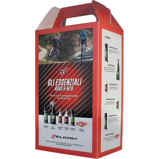 Eleven Kit The Essential Road & MTB - Produkter för vård och underhållscykel med berömd broschyr