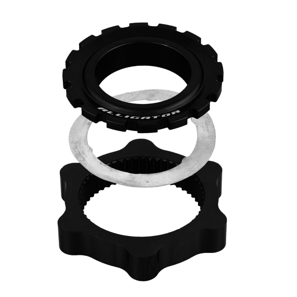 Alligator - ADAPTER CENTERLOCK DO TARCZ HAMULCOWYCH 6 OTWORÓW - CZARNY, DO OS PRZECHODZĄCYCH 15-20 MM