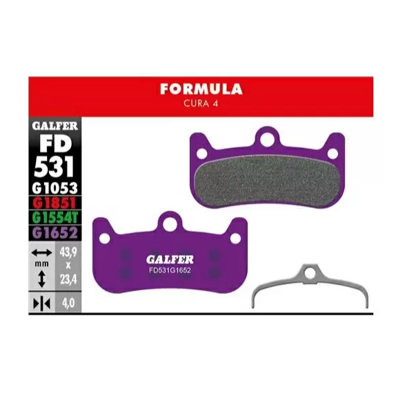 Klocki hamulcowe organiczne Galfer FD531G1652-Formula Cura 4