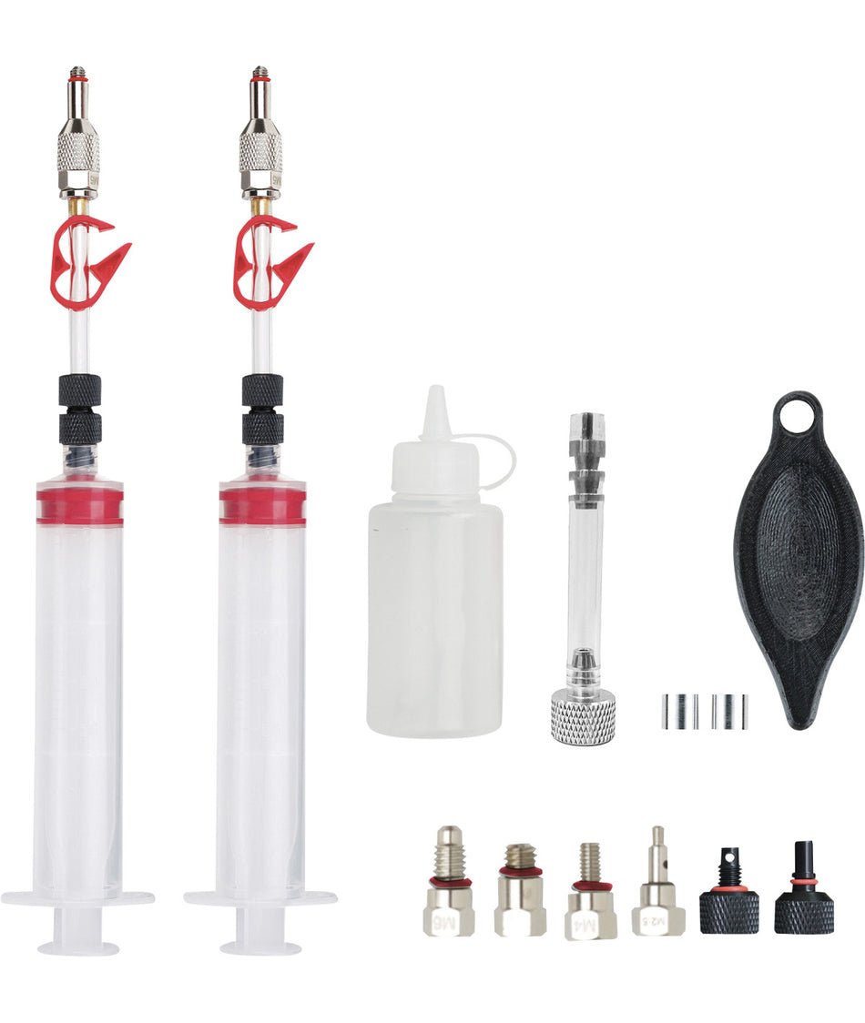 Bleeding/bleed kit for mineral oil