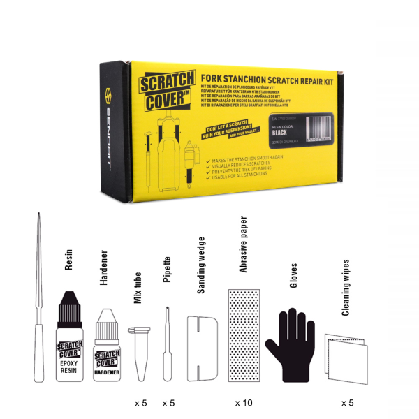 Sendhit - Zestaw naprawczy goleni Scratch cover Kolor czarny