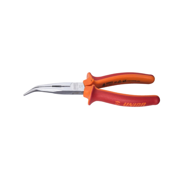 Unior - Long bent nose pliers with side cutter and insulated tube grip 512/1VDEBI