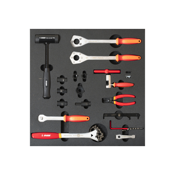 Unior - Tool set SET5-2600AC in SOS tray for wide drawer - Drivetrain tools